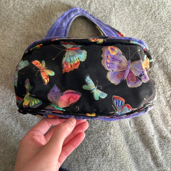 Handmade fabric butterfly patterned handbag - Picture 6 of 6